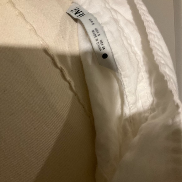 Zara 100% Linen White Button Down Shirt - Picture 5 of 5